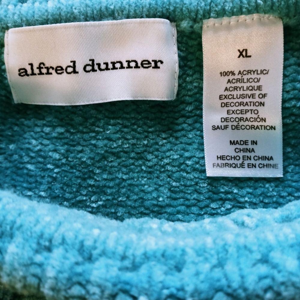 Alfred Dunner Women's Long Sleeve Pastel Turquoise Knit Sweater Size XL - Picture 5 of 5